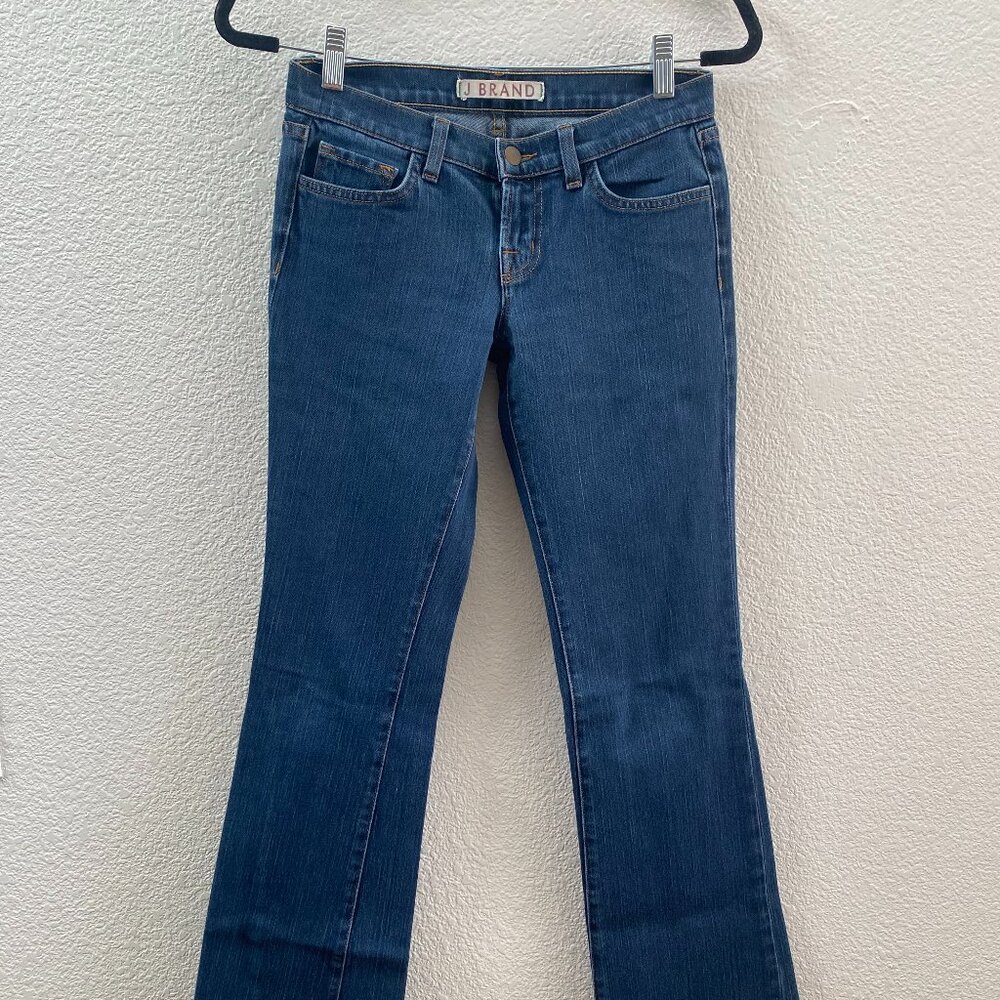 VTG Y2K J Brand Boot Cut Jeans in Ink 25 x 32 Low Rise 9502U324 Medium Dark Wash